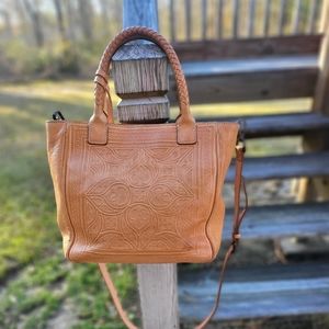 BRIGHTON FERRARA RAW LEATHER HANDBAG